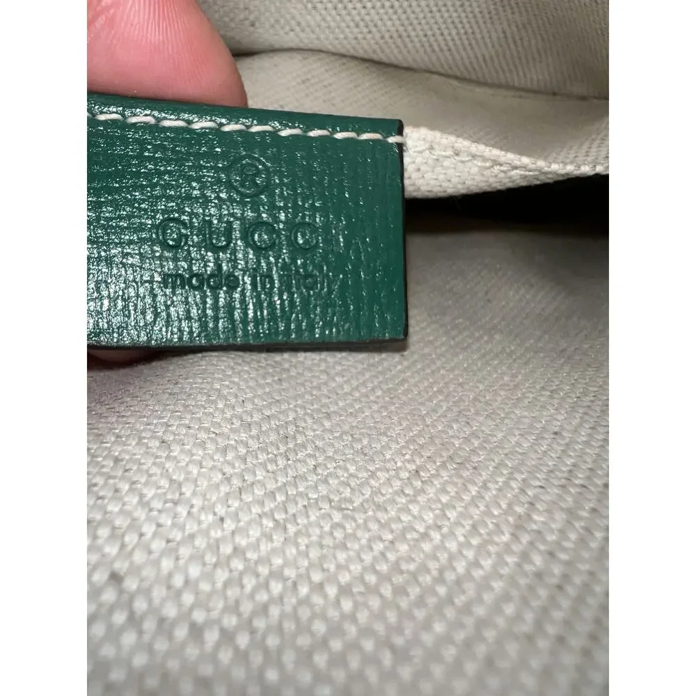 Gucci 640716 Green Woven Leather Mini Boston Bag with Gold Hardware - Picture 6 of 7